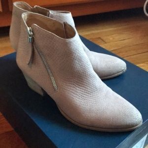 Franco Sarto Leather Booties - Light Mauve